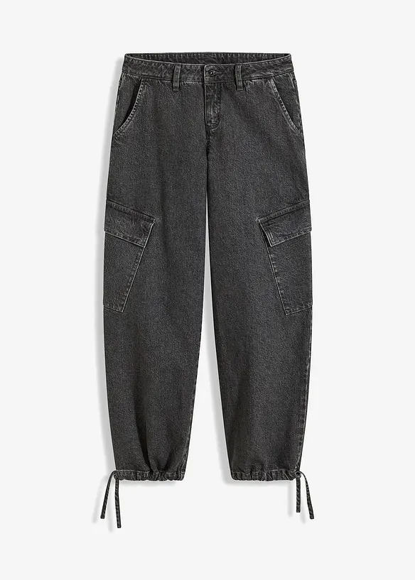 Jean cargo taille mi-haute, bonprix