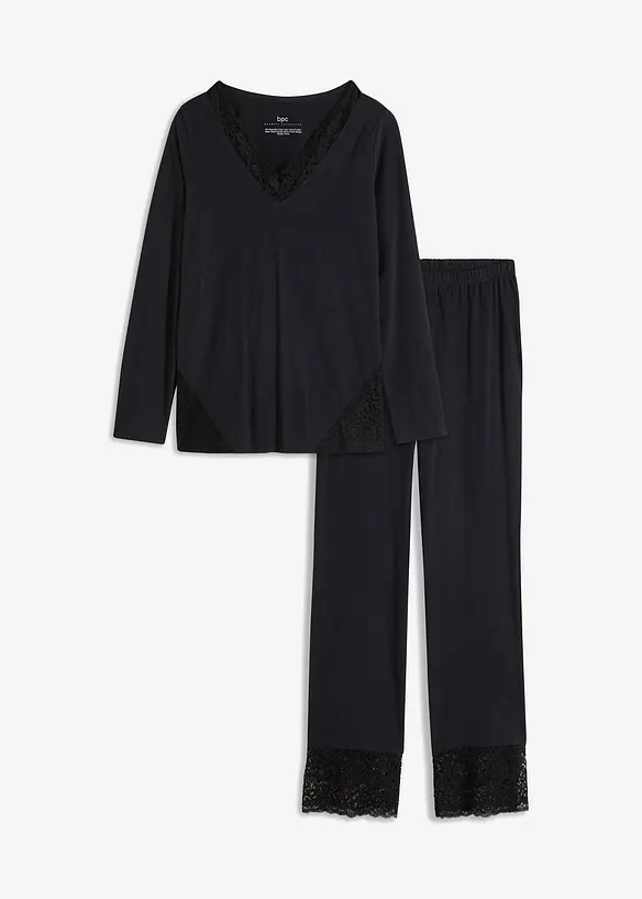 Pyjama avec finitions dentelle, bonprix