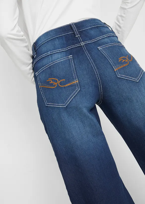 Jean large taille mi-haute élastiquée, bonprix