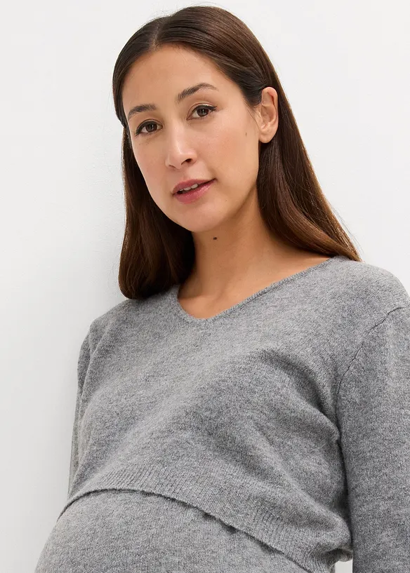 Ensemble 2 pièces en maille de grossesse avec un pull et une jupe, bonprix