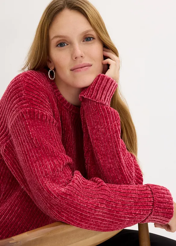 Pull oversize en fil chenille tout doux, bonprix