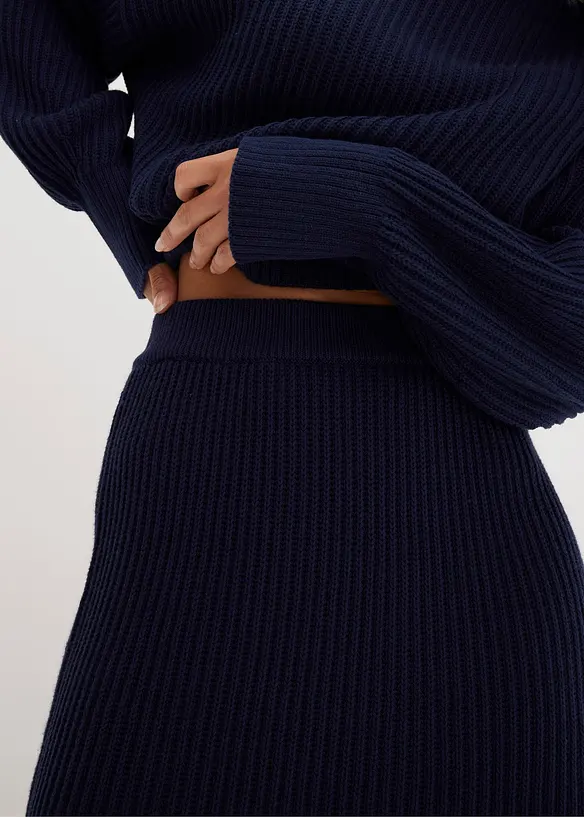 Mini-jupe en maille en coton, bonprix
