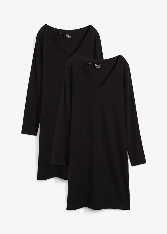 Robes en jersey à col V, bonprix