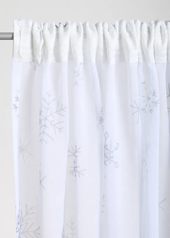 Voilage avec flocons de neige (1 pce), bonprix