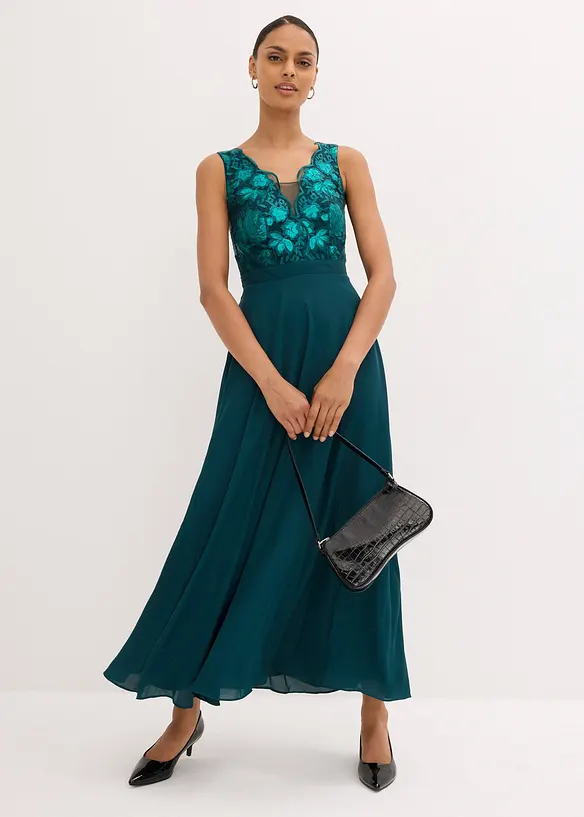 Robe longue brodée de sequins, bonprix