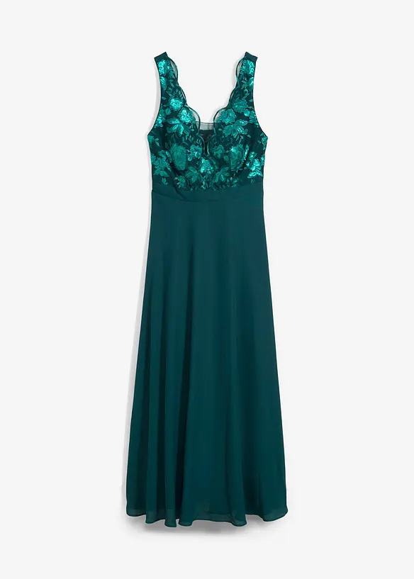 Robe longue brodée de sequins, bonprix