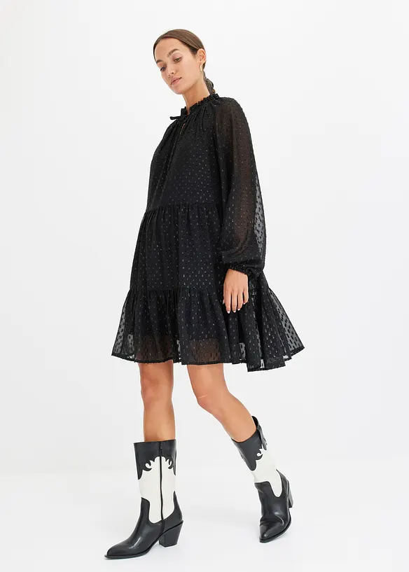 Robe-tunique en voile plumetis irisé, bonprix