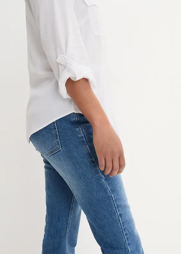 Blouse fluide à col en V et manches longues, bonprix