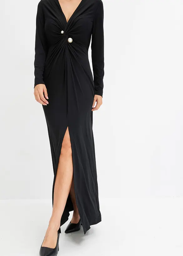 Robe longue avec nœud et perles, bonprix