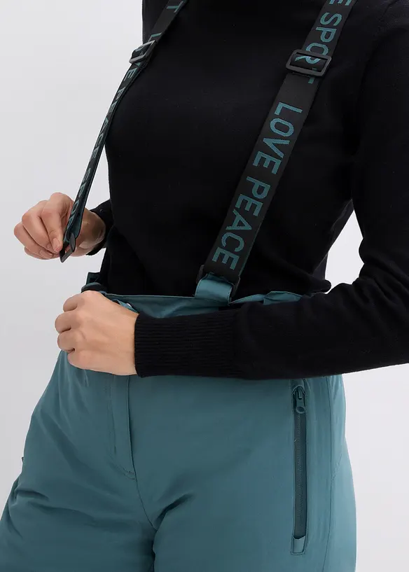 Pantalon de ski thermo avec bretelles amovibles, étanche, Straight, bonprix