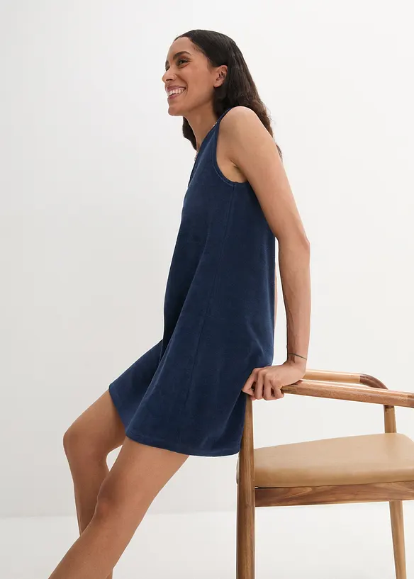 Robe trapèze en tissu éponge, bonprix