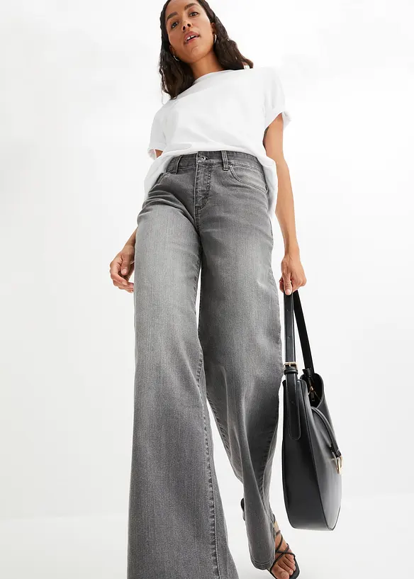 Jean large taille mi-haute, extensible, bonprix