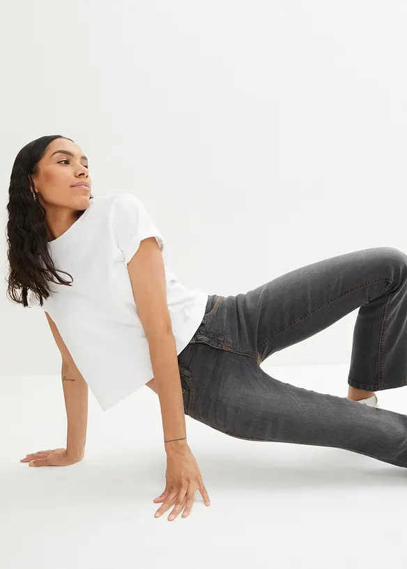 Jean bootcut taille mi-haute, extensible, bonprix