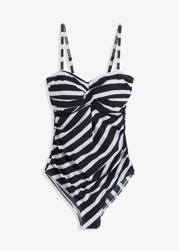 Maillot 1 pièce sculptant effet croisé, maintien modéré, bonprix
