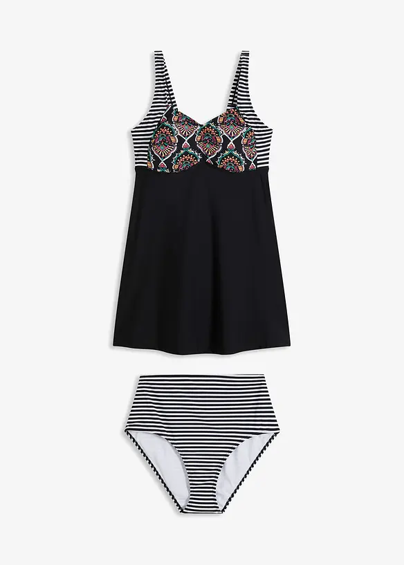 Tankini long avec shorty taille haute (ens. 2 pces), bonprix
