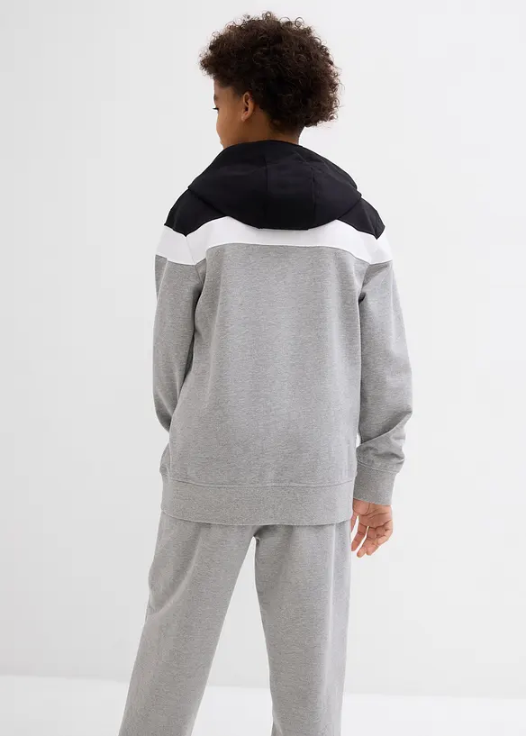 Sweat zippé à capuche en coton mélangé, bonprix