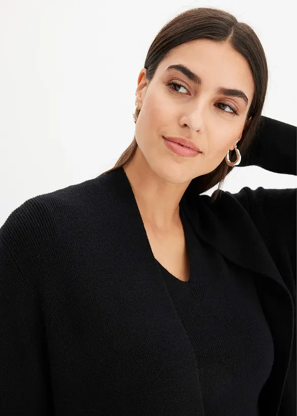 Gilet long en maille de viscose mélangée, bonprix