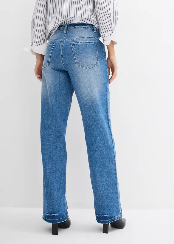 Jean droit taille haute, loose, bonprix