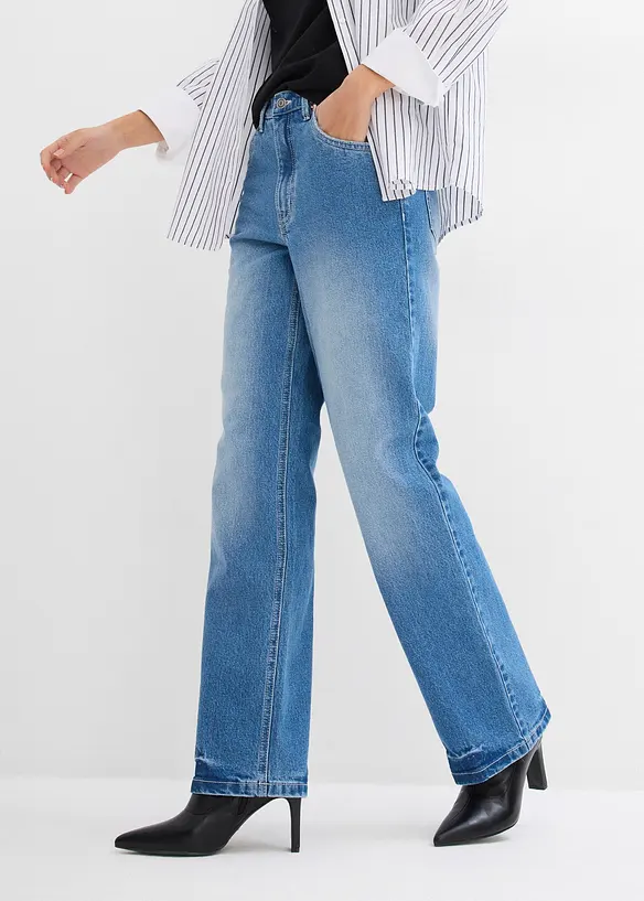 Jean droit taille haute, loose, bonprix