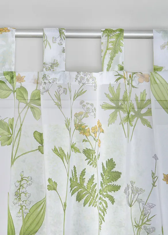 Voilage à imprimé floral avec polyester recyclé (1 pce), bonprix