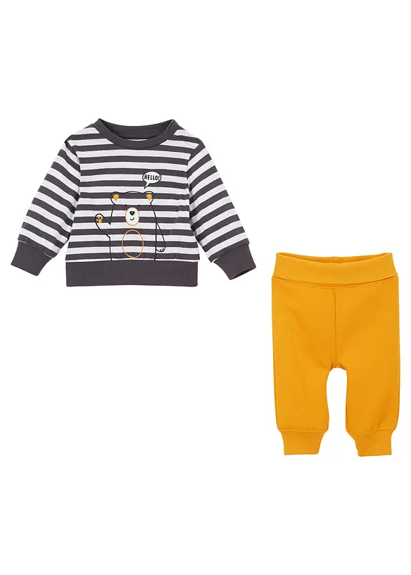 Sweat-shirt et pantalon en molleton 100% coton (ens. 2 pces), bonprix