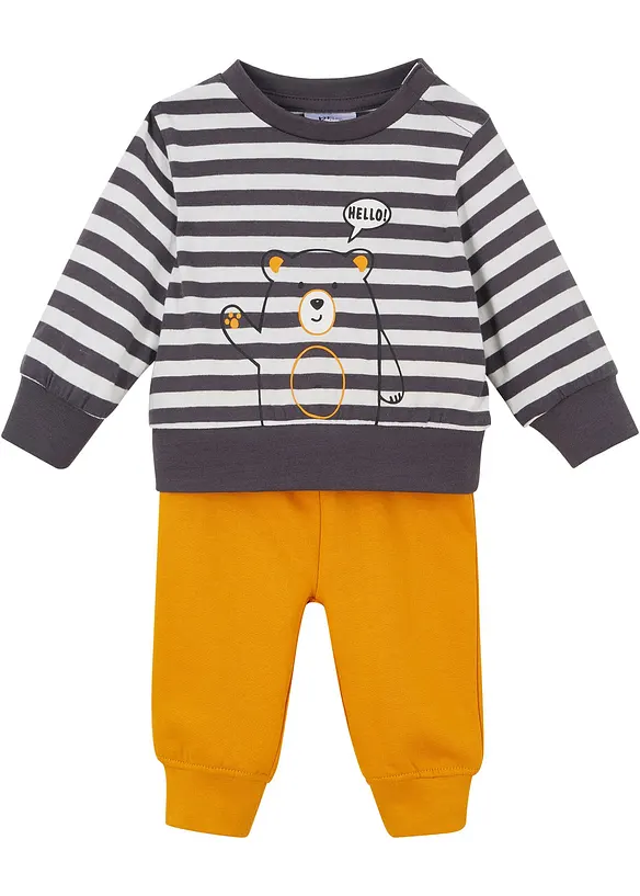Sweat-shirt et pantalon en molleton 100% coton (ens. 2 pces), bonprix
