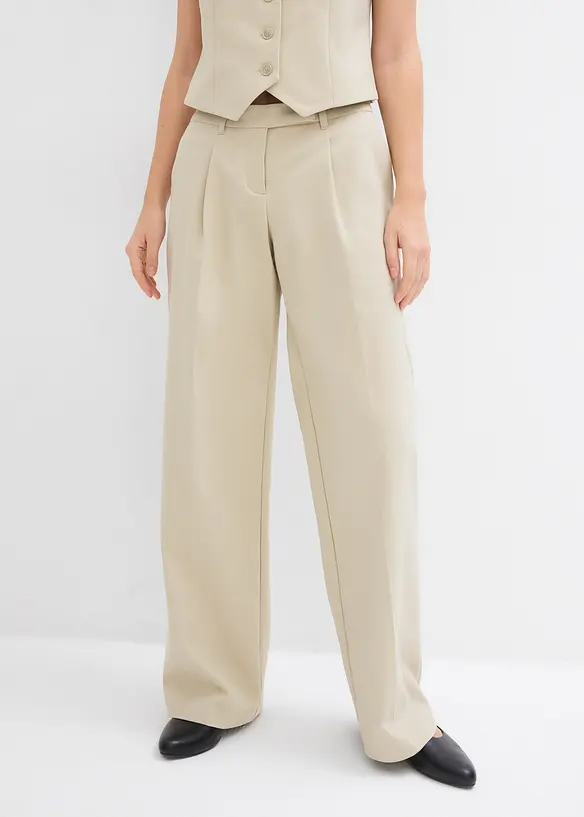 Pantalon à pinces et taille haute, bonprix