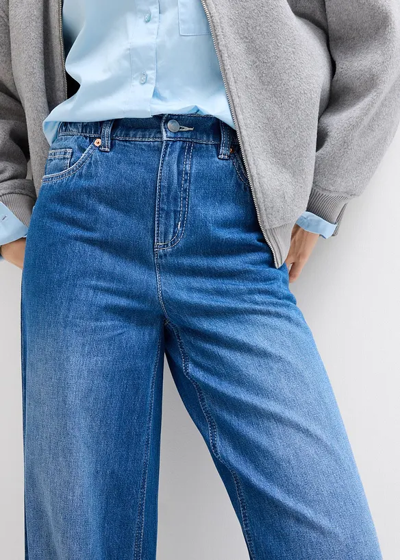 Jean large, taille haute et élastiquée, bonprix