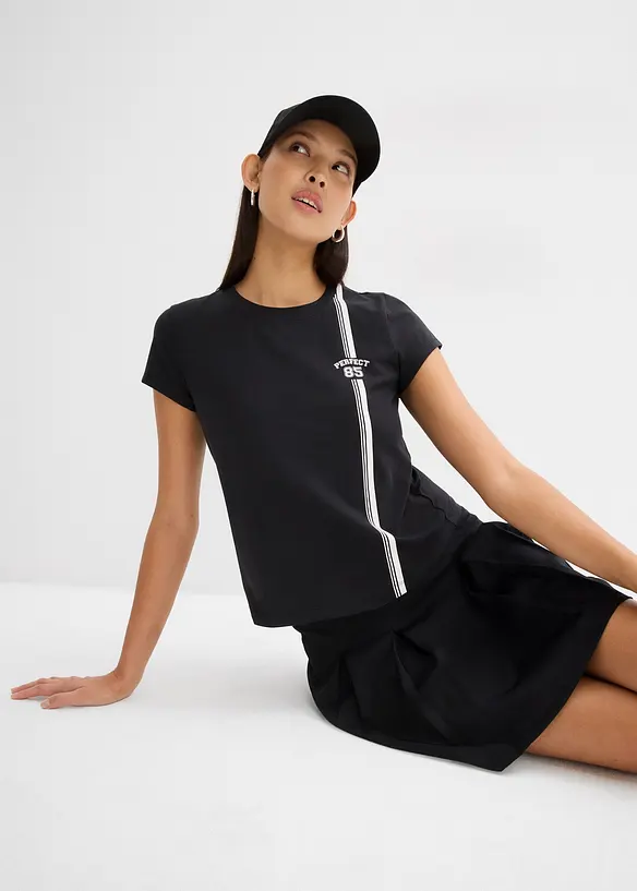 T-shirt court avec imprimé, bonprix