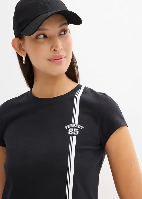 T-shirt court avec imprimé, bonprix