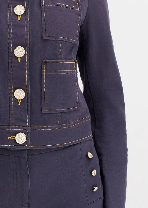 Veste en twill à boutons décoratifs, bonprix