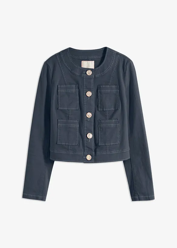 Veste en twill à boutons décoratifs, bonprix
