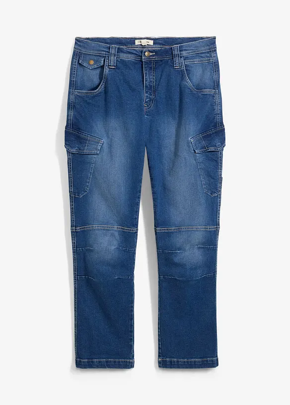 Jean cargo droit et extensible, Relaxed, bonprix