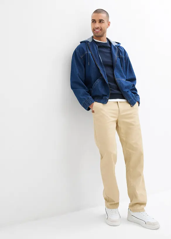 Pantalon chino droit et ample, 100% coton, bonprix
