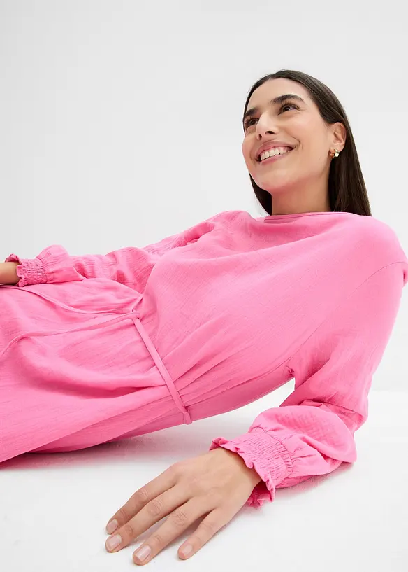 Robe en gaze de coton avec poches, bonprix