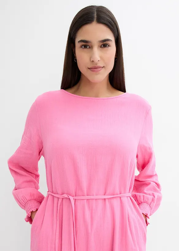 Robe en gaze de coton avec poches, bonprix