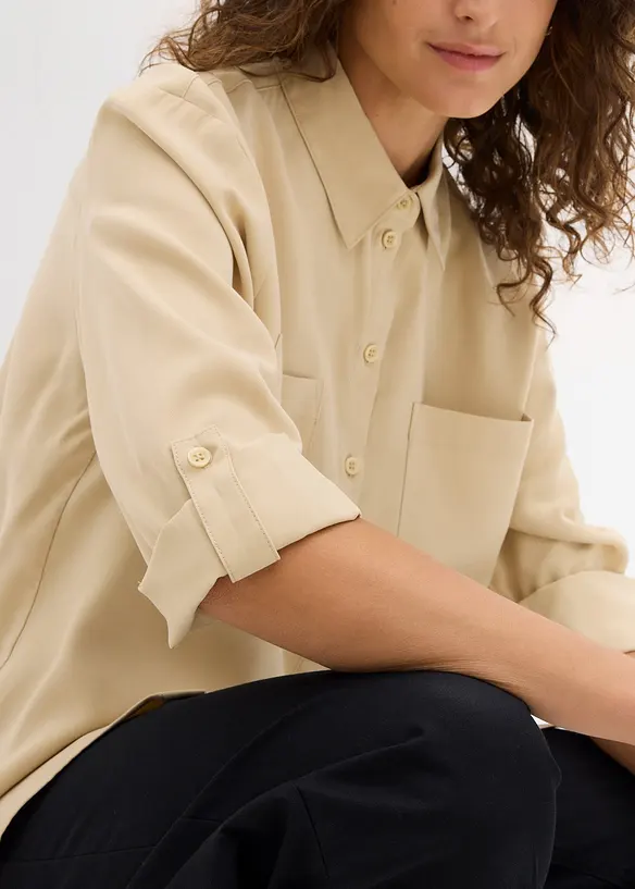 Chemisier fluide en viscose mélangée, bonprix