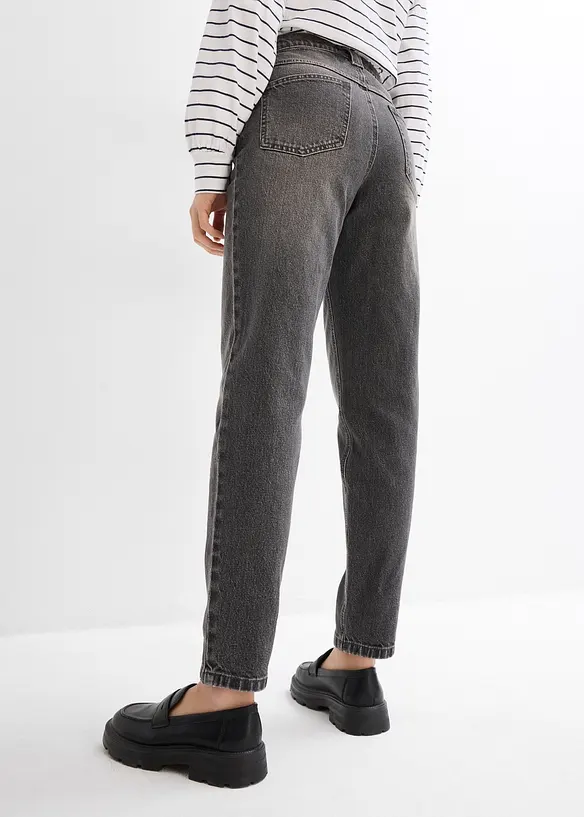 Jean mom cropped taille haute, peu extensible, bonprix