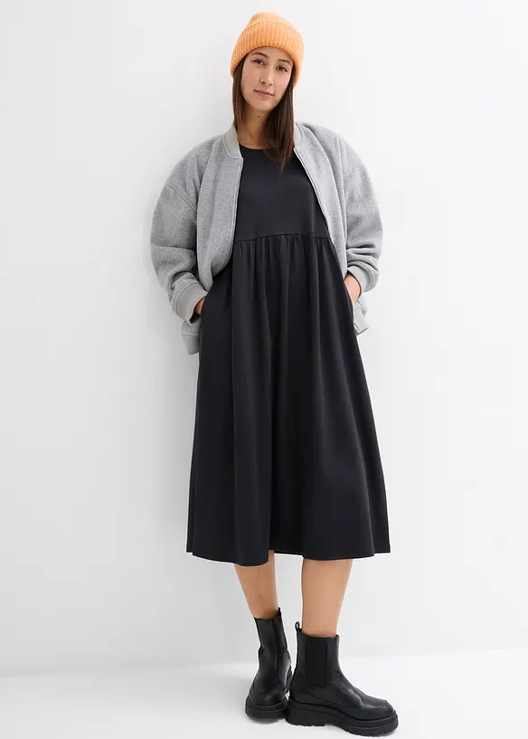 Robe évasée en jersey de coton épais, bonprix