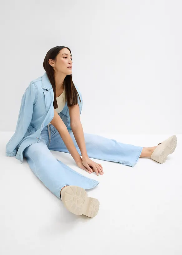 Jean large, taille mi-haute et élastiquée, bonprix