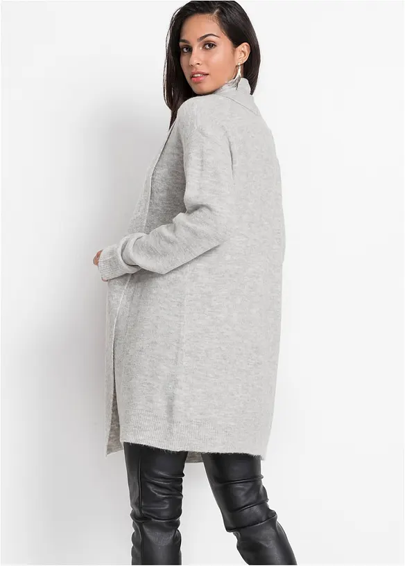 Gilet long en maille à col châle, bonprix