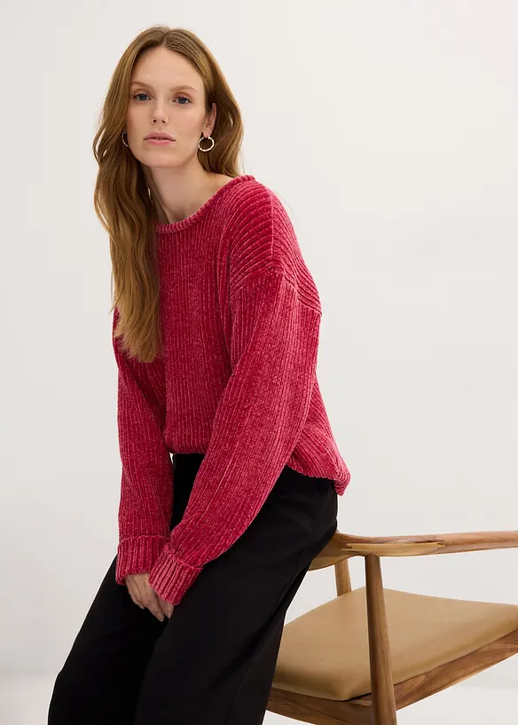Pull oversize en fil chenille tout doux, bonprix