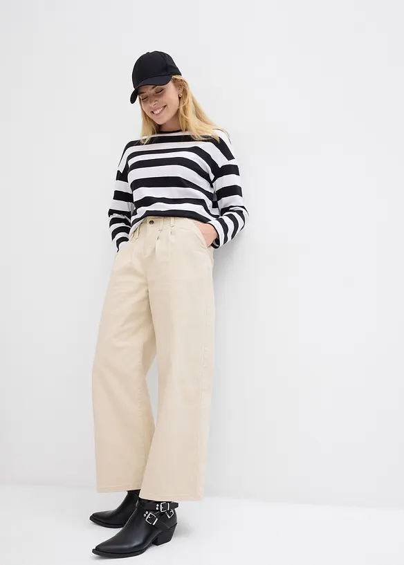 Pantalon raccourci en twill, bonprix