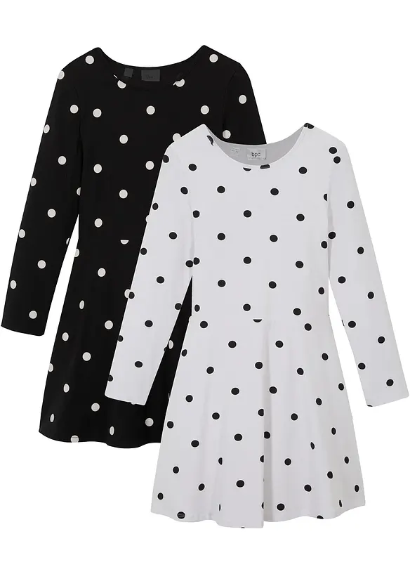 Lot de 2 robes en jersey avec coton, bonprix