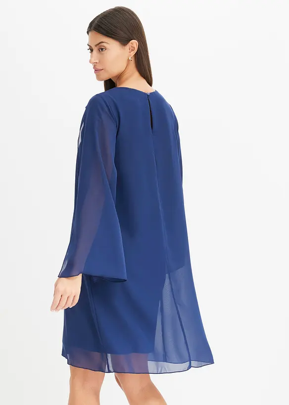 Robe en crêpe à col orné de strass, bonprix