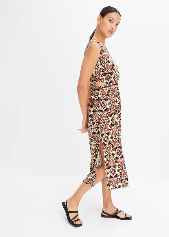 Robe midi et légère en lin majoritaire, RAINBOW