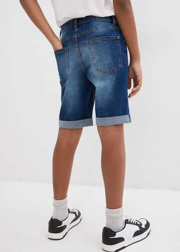 Bermuda en jean extensible à taille réglable, slim, bonprix