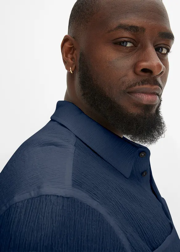 Chemise manches courtes 100% coton, aspect froissé, bonprix