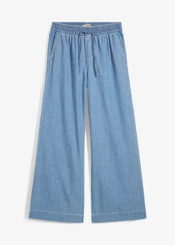 Jean Wide Leg, taille normale et élastiquée, bonprix
