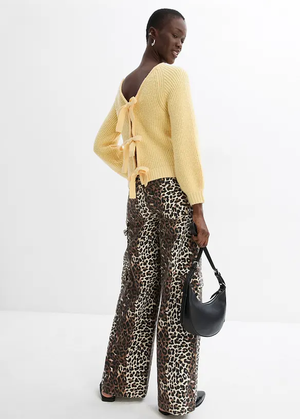 Gilet en maille réversible avec nœud, bonprix